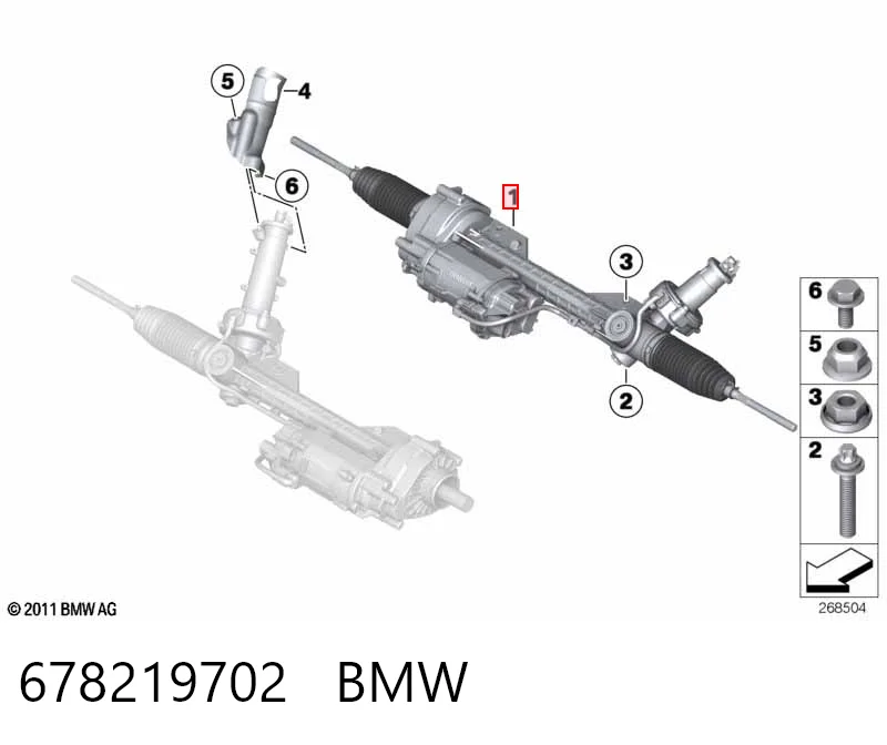 678219702 BMW Cremalheira da direção