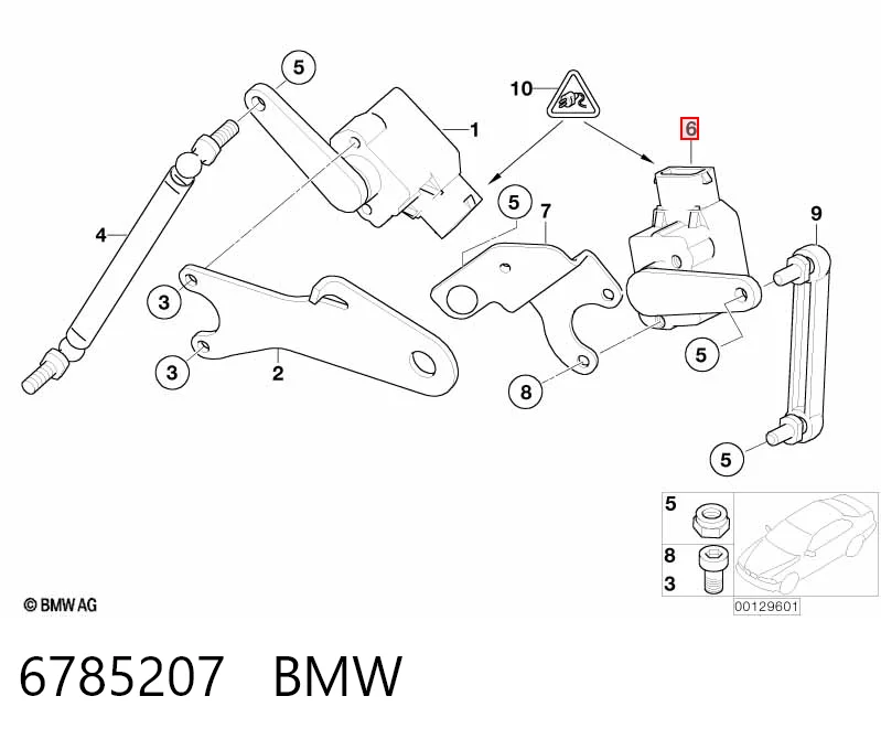 6785207 BMW Sensor traseiro do nível de posição de carroçaria