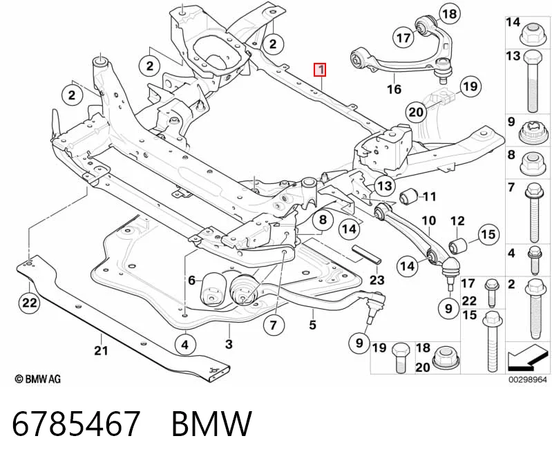  Viga de suspensão dianteira (plataforma veicular) BMW X5 SUV (E70) (2007 - 2013) 