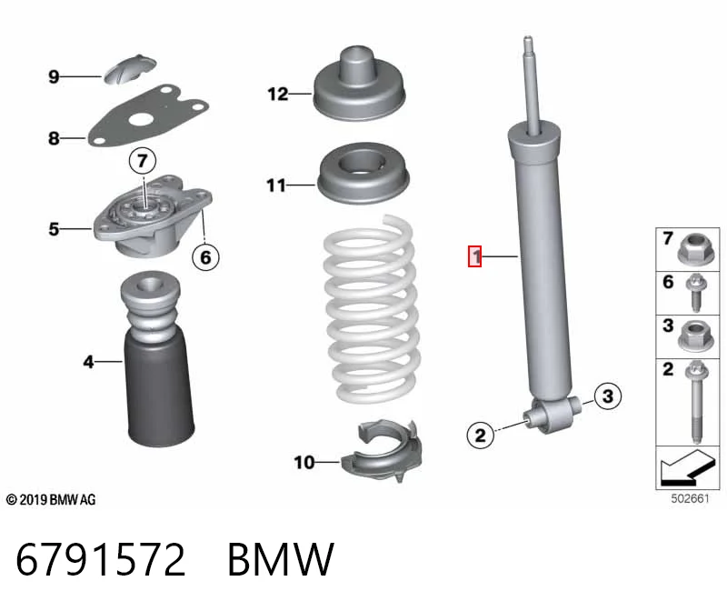 6791572 BMW Amortecedor traseiro