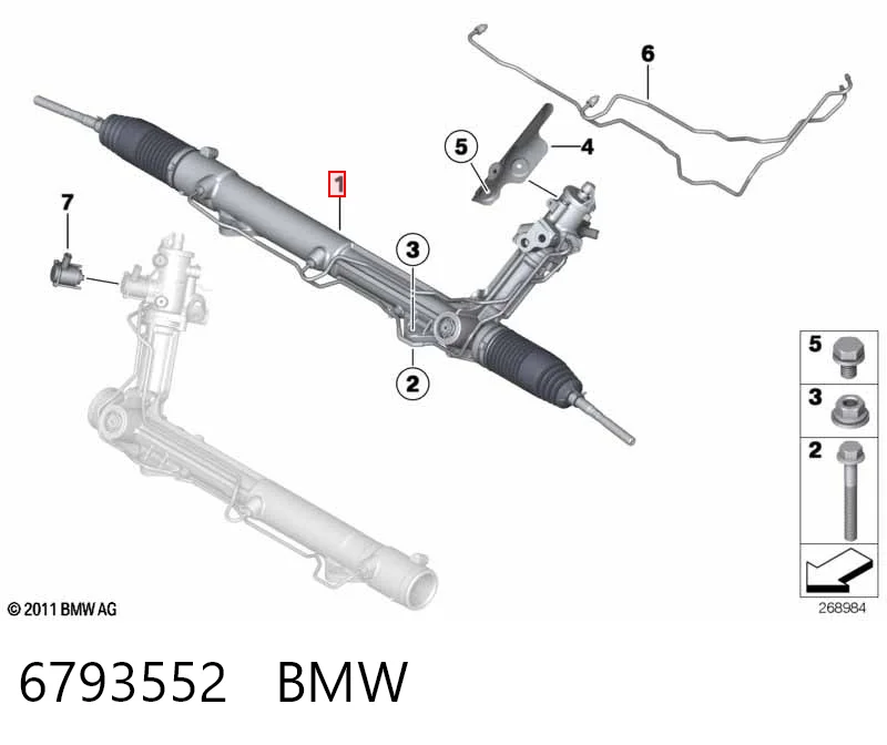 6793552 BMW Cremalheira da direção