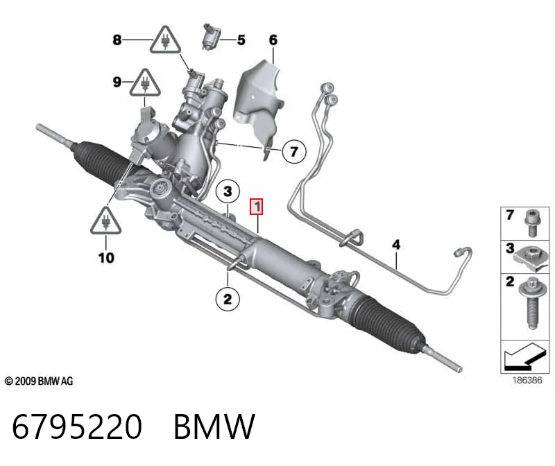 6795220 BMW Cremalheira da direção