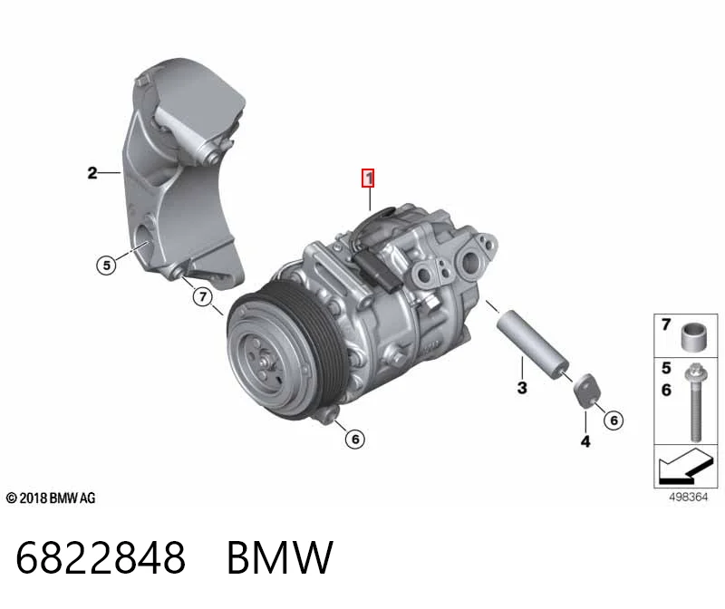 6822848 BMW Compressor de aparelho de ar condicionado