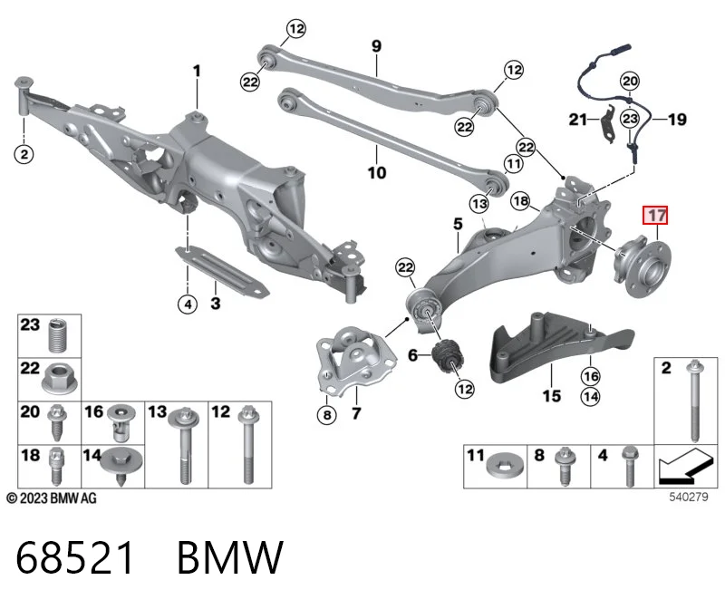68521 BMW Cubo traseiro