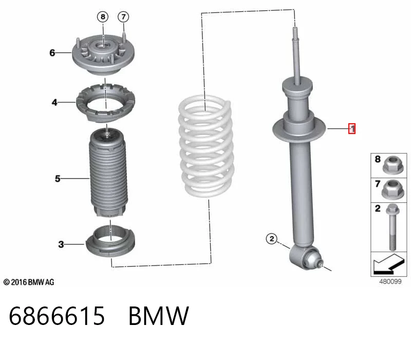 6866615 BMW Amortecedor traseiro