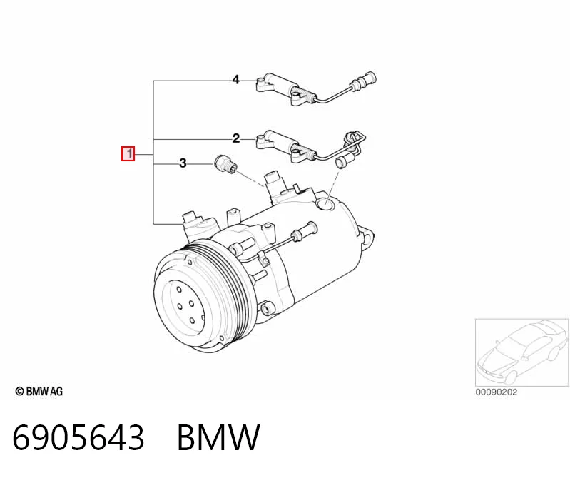 6905643 BMW Compressor de aparelho de ar condicionado