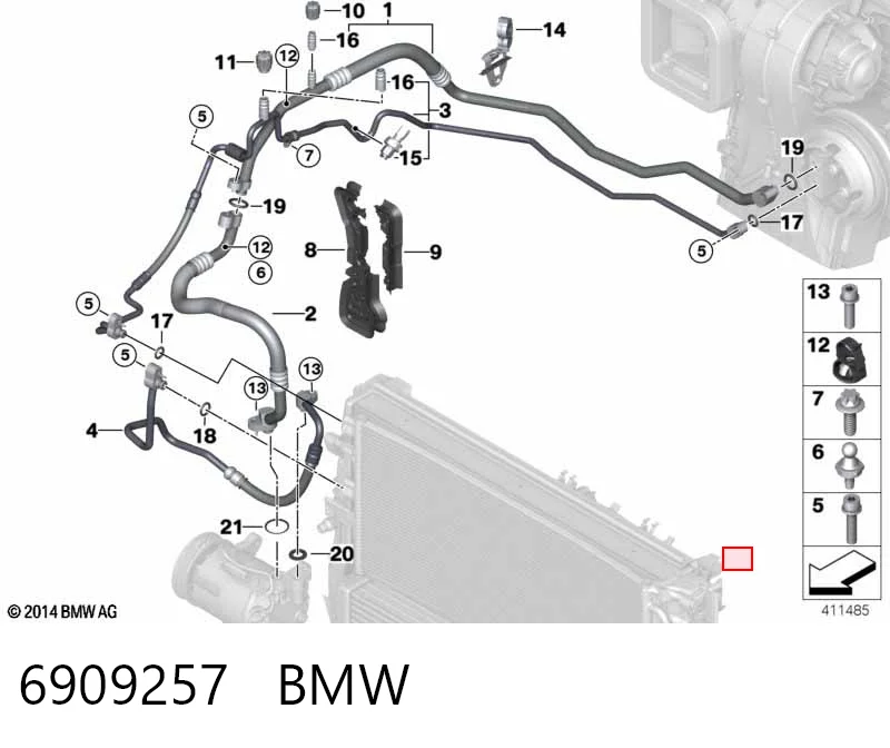 6909257 BMW Sensor de pressão absoluta de aparelho de ar condicionado