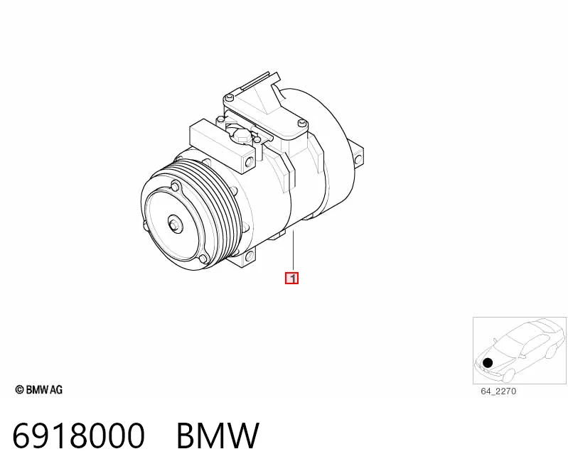 6918000 BMW Compressor de aparelho de ar condicionado