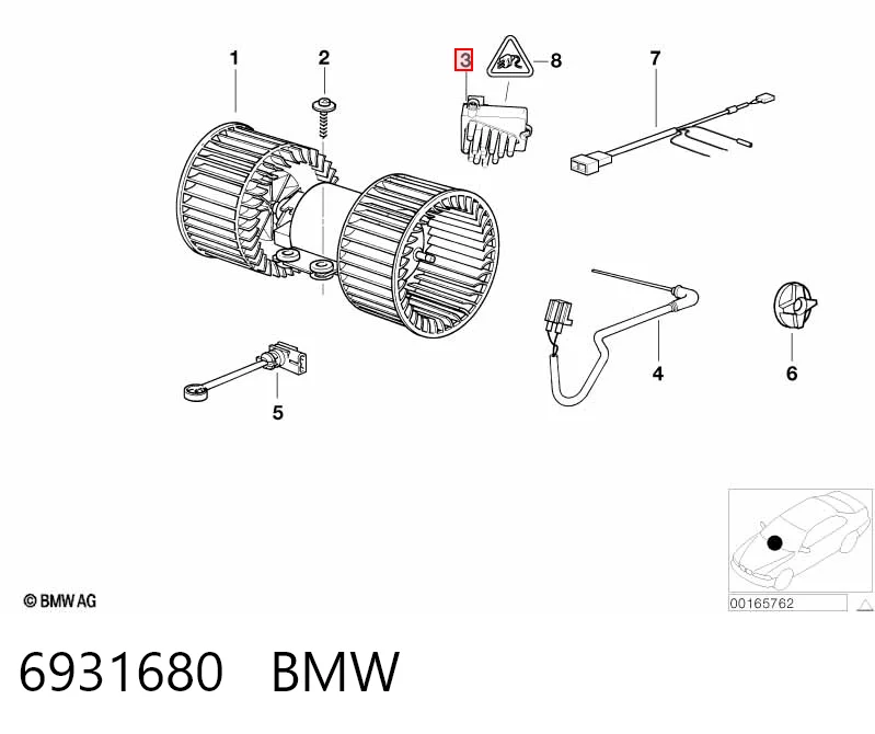 6931680 BMW Resistor (resistência) de ventilador de forno (de aquecedor de salão)