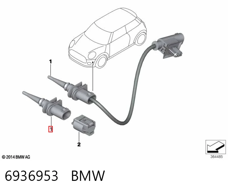 6936953 BMW Sensor de temperatura do meio ambiente