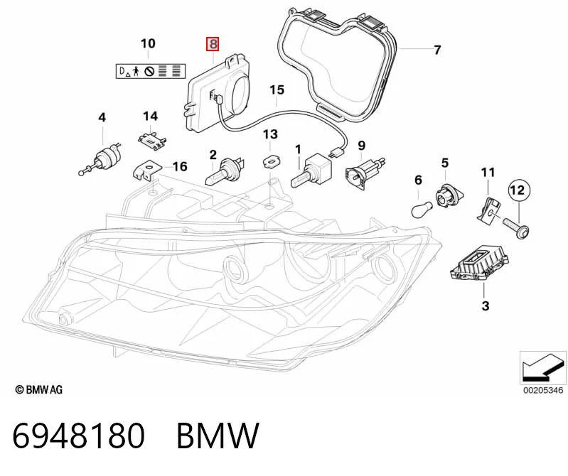 6948180 BMW Xénon, unidade de controlo