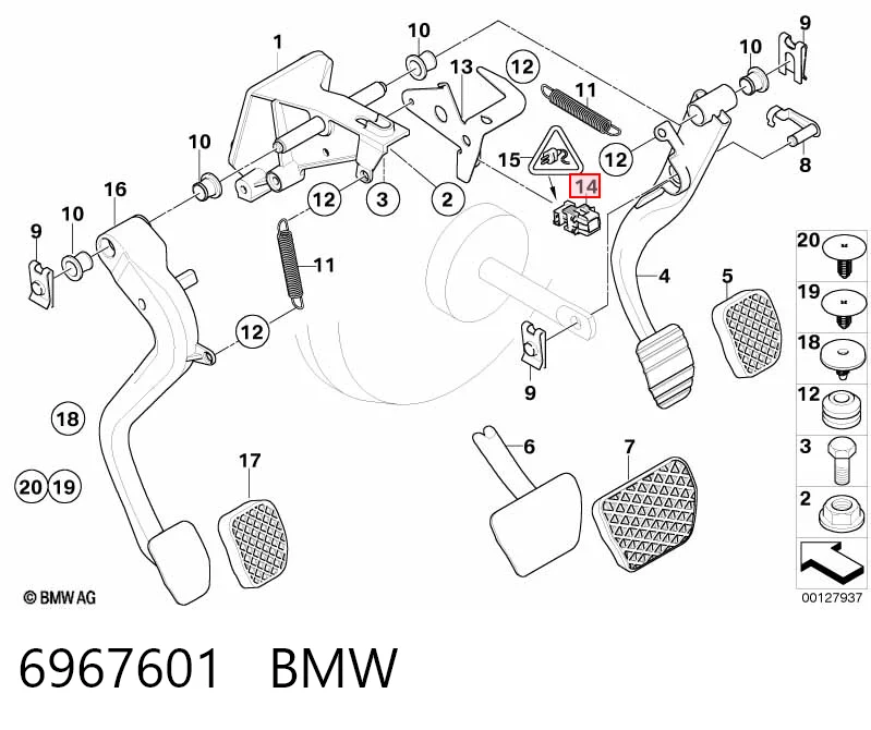 6967601 BMW Sensor de ativação do sinal de parada