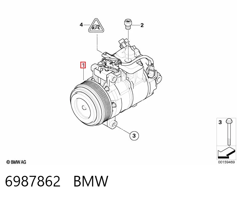 6987862 BMW Compressor de aparelho de ar condicionado