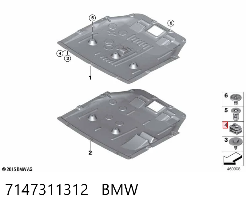 7147311312 BMW Cápsula (prendedor) de fixação do forro do pára-choque do pára-lama dianteiro