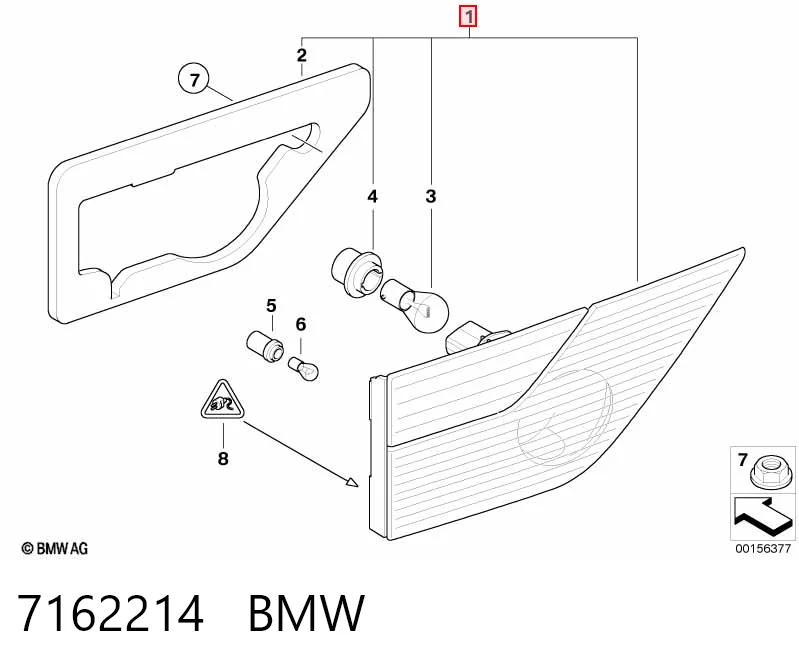 7162214 BMW Lanterna traseira direita interna