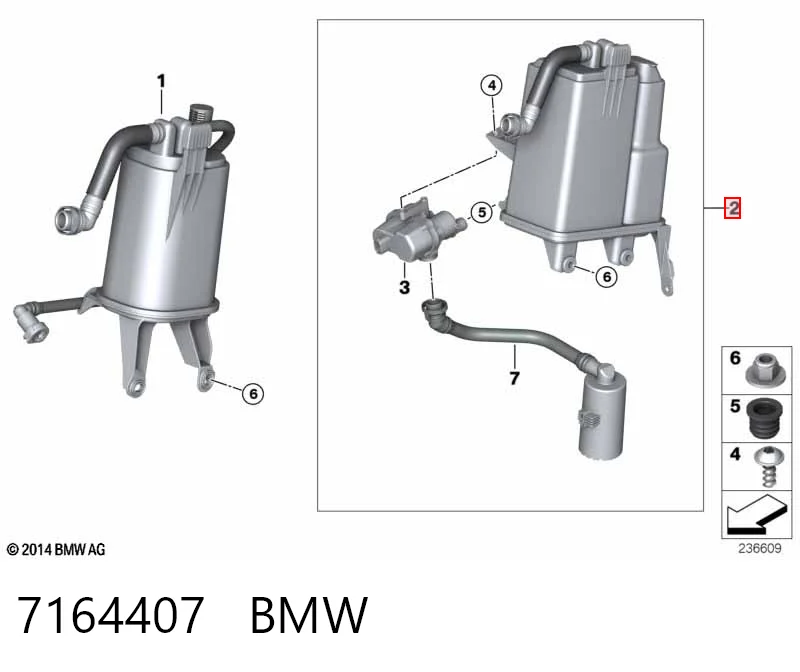 Adsorvedor dos vapores de combustível para BMW X5  E70