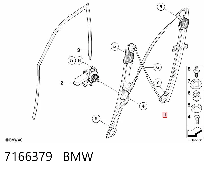 Mecanismo de acionamento de vidro da porta dianteira esquerda BMW X5  E70