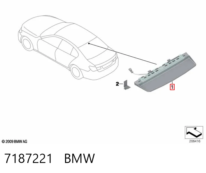 Sinal de parada traseiro adicional para BMW 7  F01, F02, F03, F04