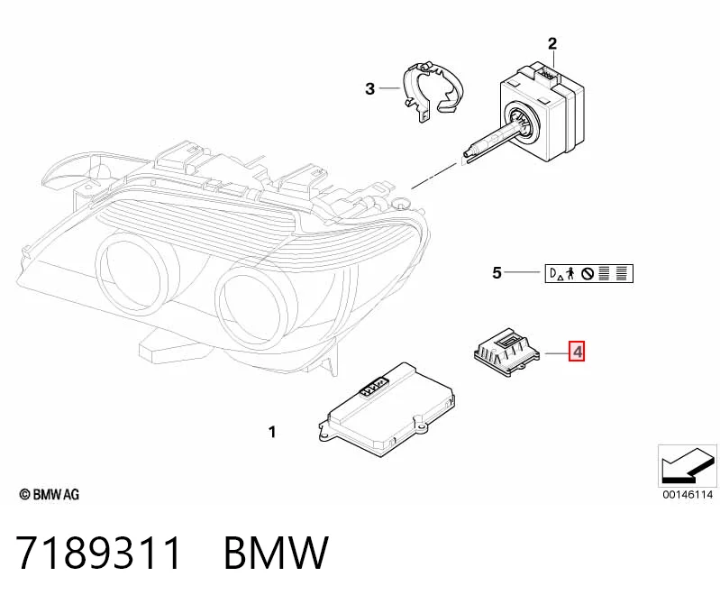 7189311 BMW Módulo de direção (Centralina eletrônica) de iluminação adativa