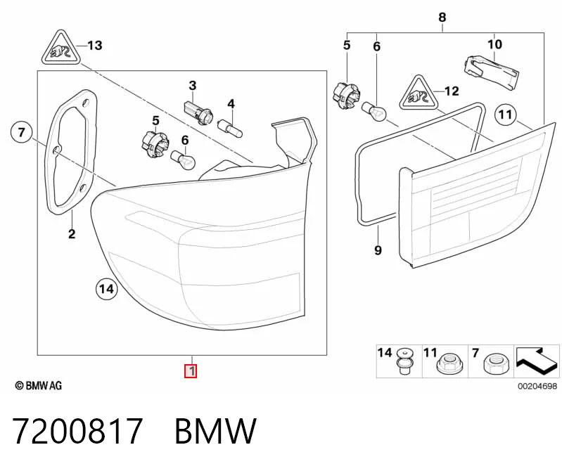7200817 BMW Lanterna traseira esquerda externa