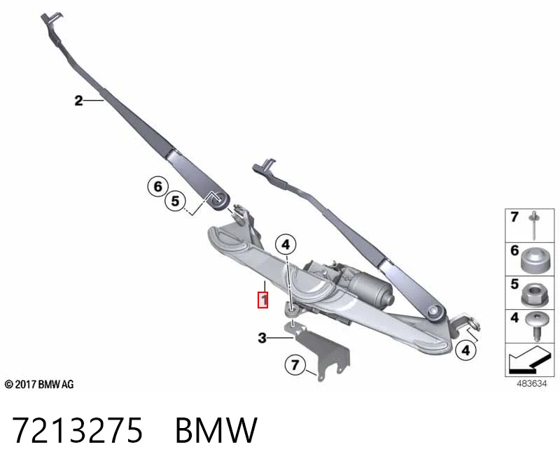  Trapézio de limpador pára-brisas BMW X3 SUV (F25) (2010 - 2017) 