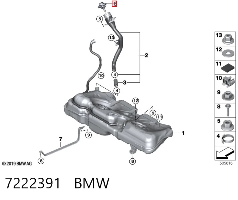 7222391 BMW Tampa (tampão) do tanque de combustível