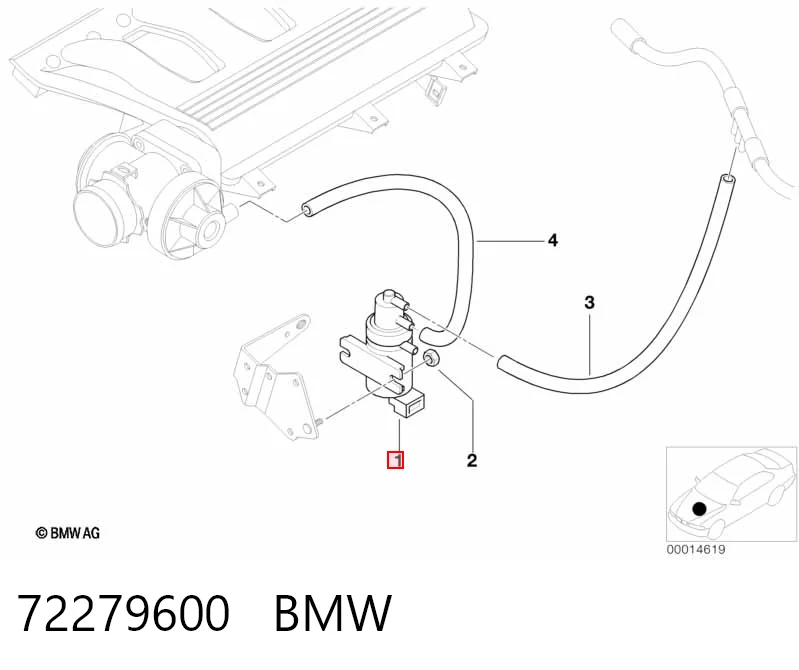 72279600 BMW Convertidor de pressão (solenoide) de supercompressão