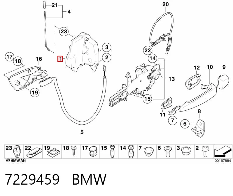 7229459 BMW Fecho da porta traseira esquerda
