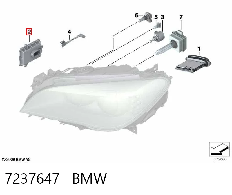 7237647 BMW Xénon, unidade de controlo