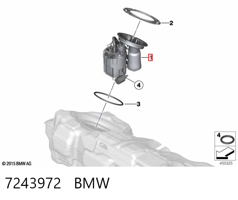7243972 BMW Módulo de bomba de combustível com sensor do nível de combustível