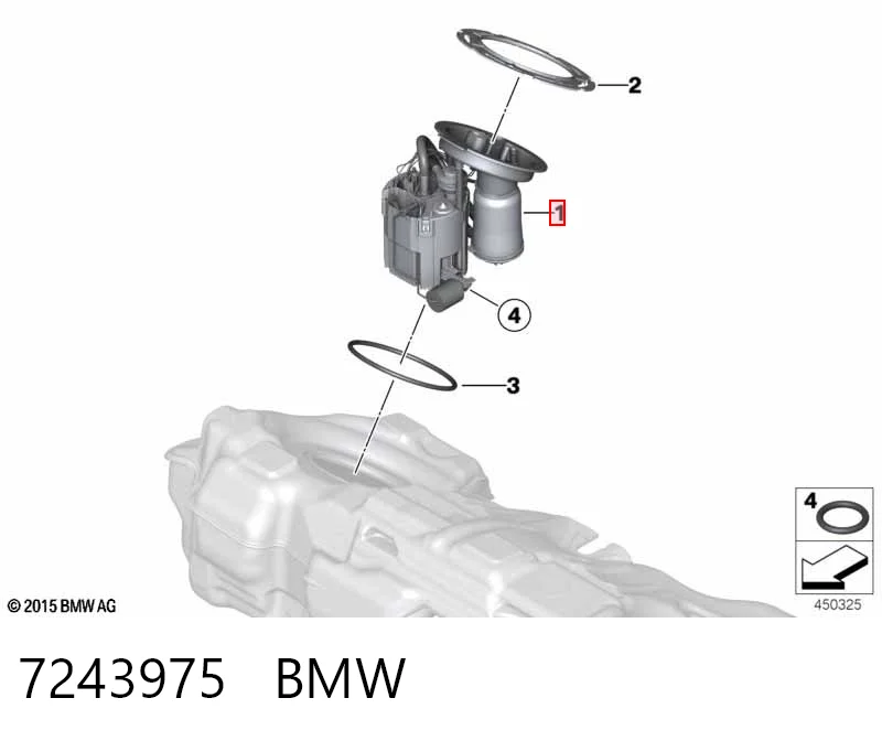 7243975 BMW Módulo de bomba de combustível com sensor do nível de combustível