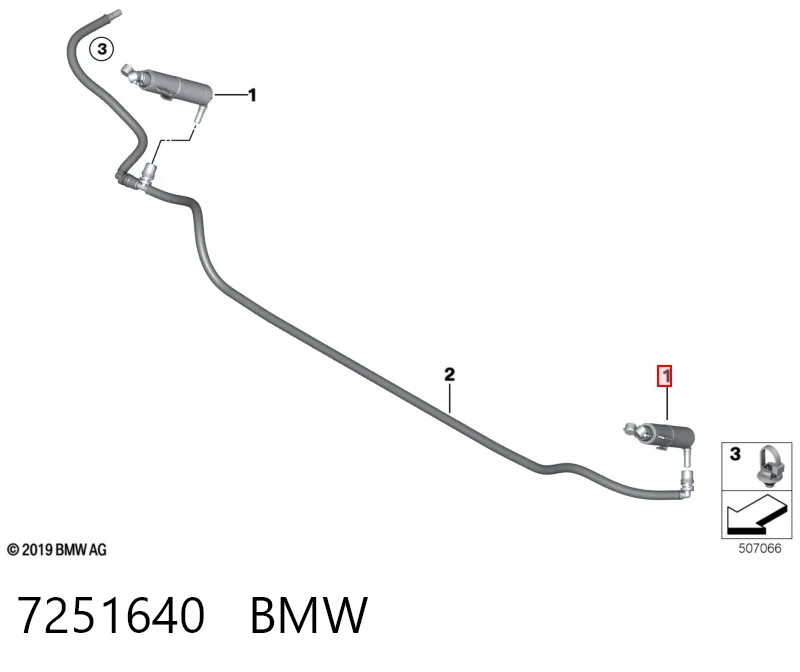 7251640 BMW Injetor de fluido para lavador da luz dianteira