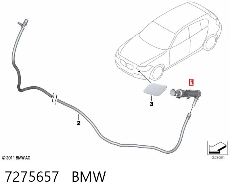 7275657 BMW Injetor de fluido para lavador da luz dianteira esquerda