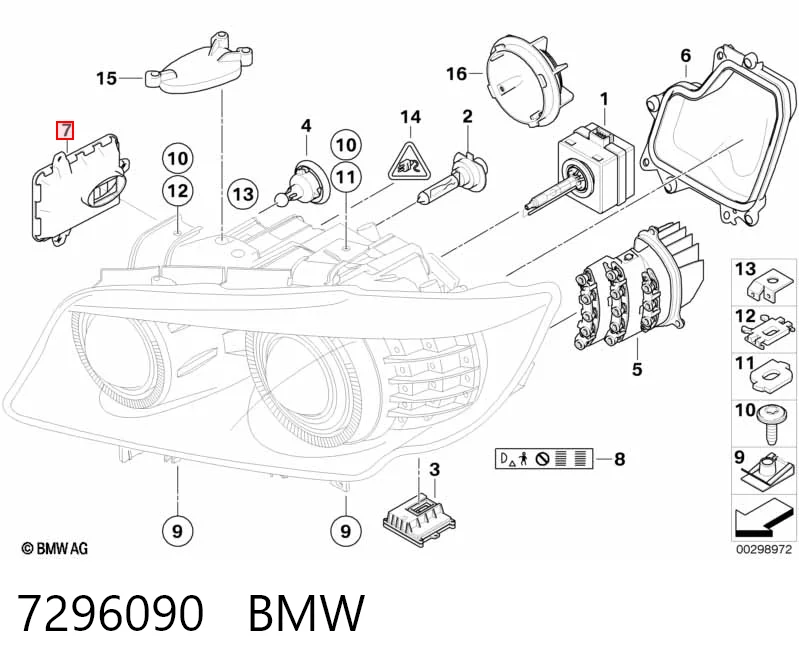 7296090 BMW Xénon, unidade de controlo
