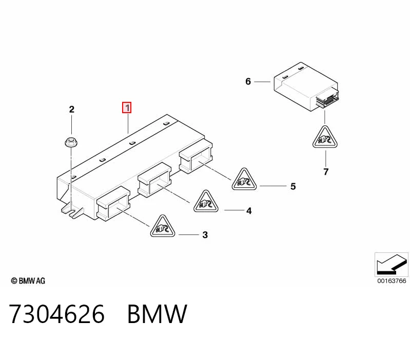 7304626 BMW Módulo de direção (Centralina eletrônica) de abertura de tampa de porta-malas (de 3ª/5ª porta traseira)
