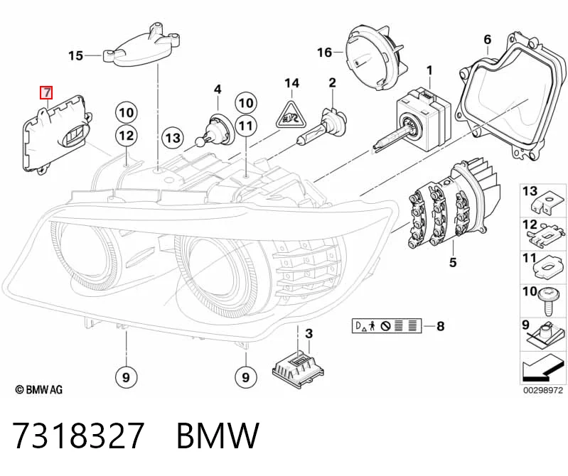 7318327 BMW Xénon, unidade de controlo