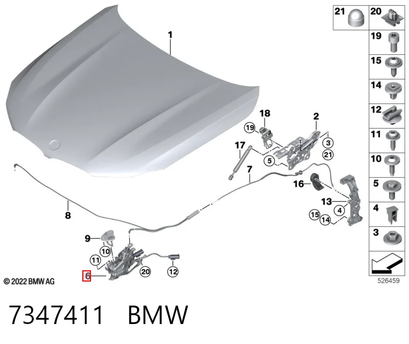 7347411 BMW Fecho da capota direito
