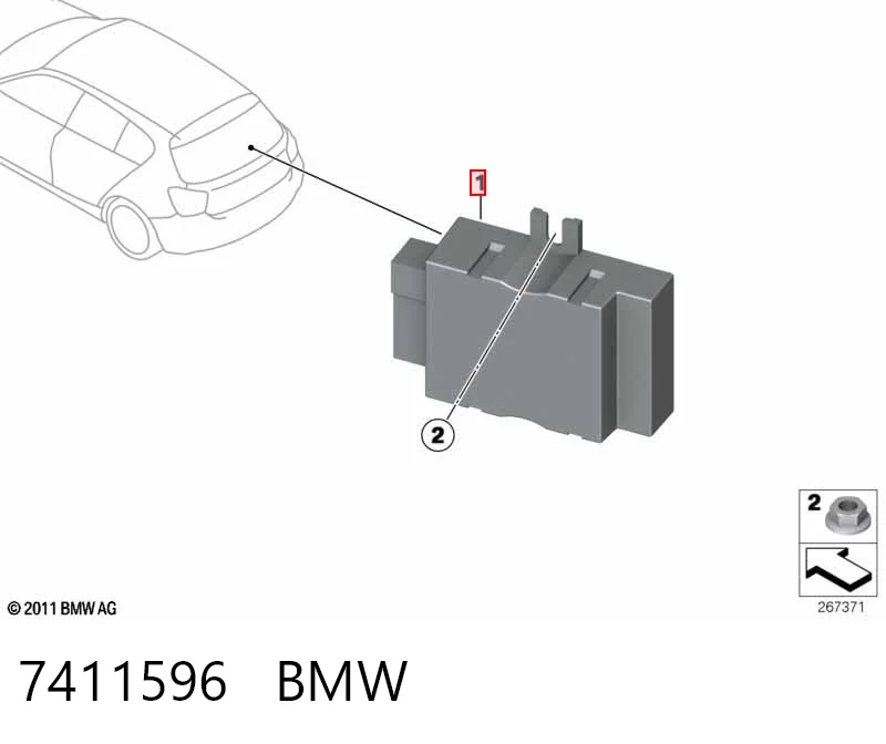 7411596 BMW Módulo de direção (Centralina eletrônica) da bomba de combustível