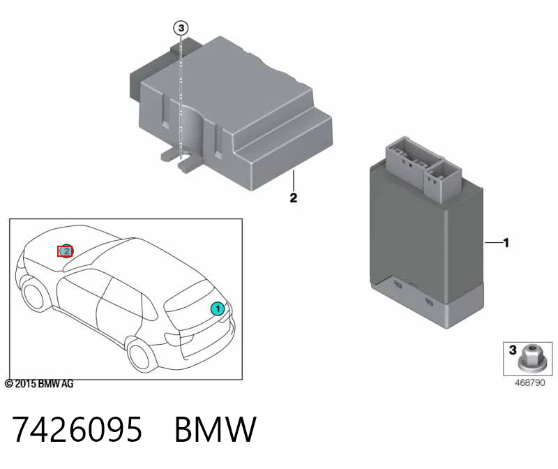 7426095 BMW Módulo de direção (Centralina eletrônica) da bomba de combustível