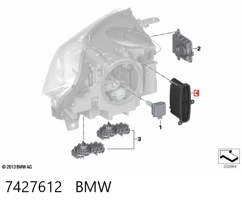 7427612 BMW Unidade de encendido (xénon)