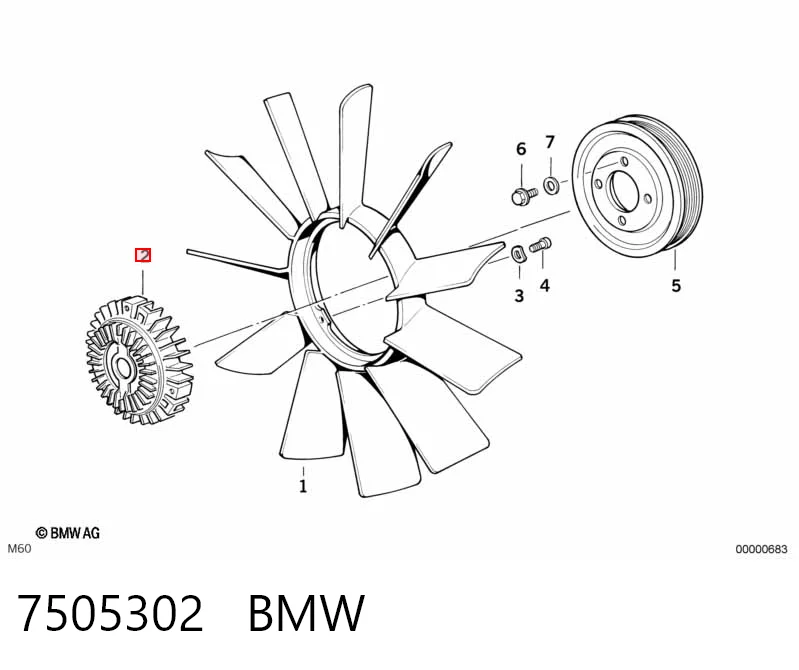 7505302 BMW Acoplamento viscoso de ventilador de esfriamento