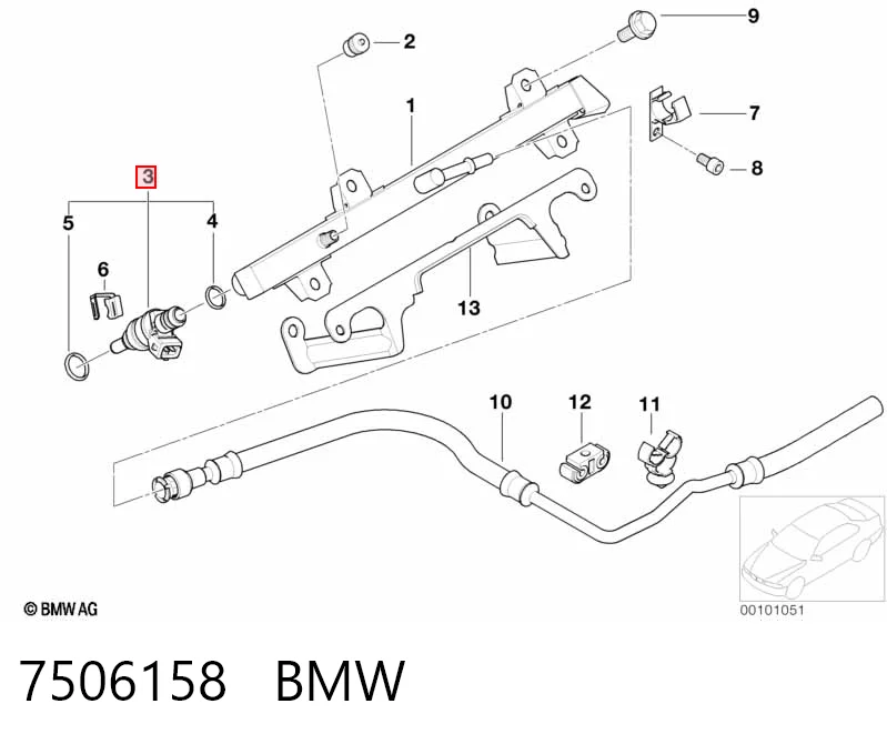 7506158 BMW Injetor de injeção de combustível