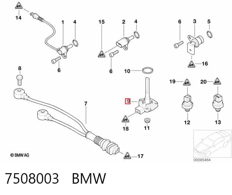 7508003 BMW Sensor do nível de óleo de motor