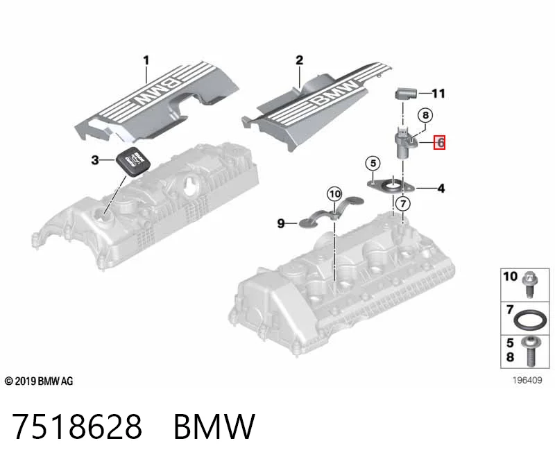 7518628 BMW Sensor de posição da árvore distribuidora