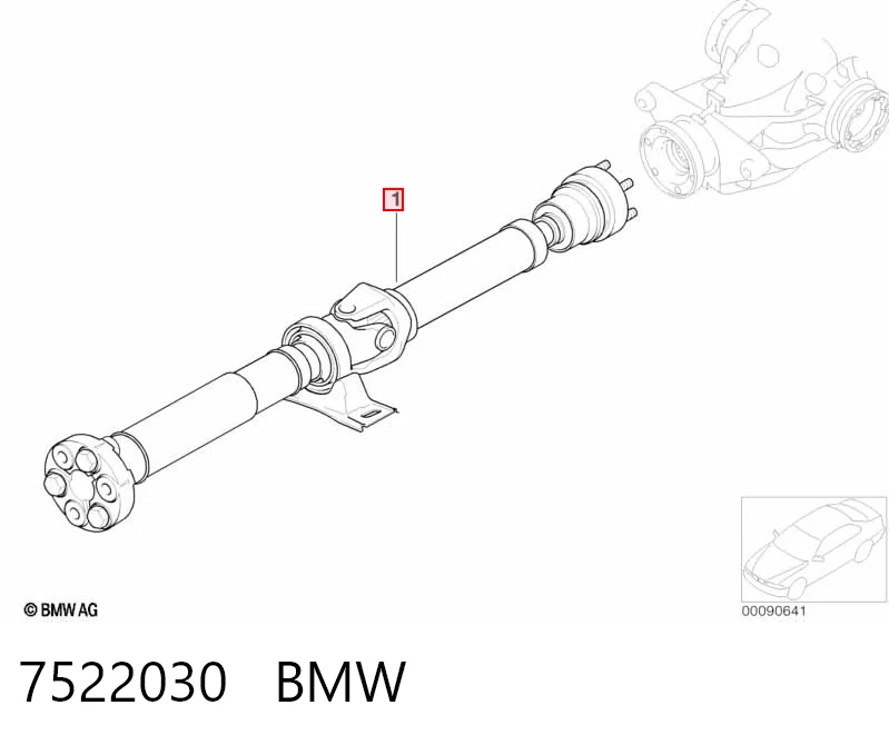 7522030 BMW Junta universal traseira montada