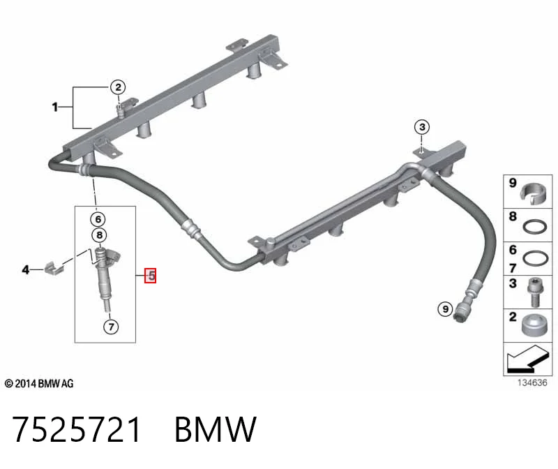 7525721 BMW Injetor de injeção de combustível