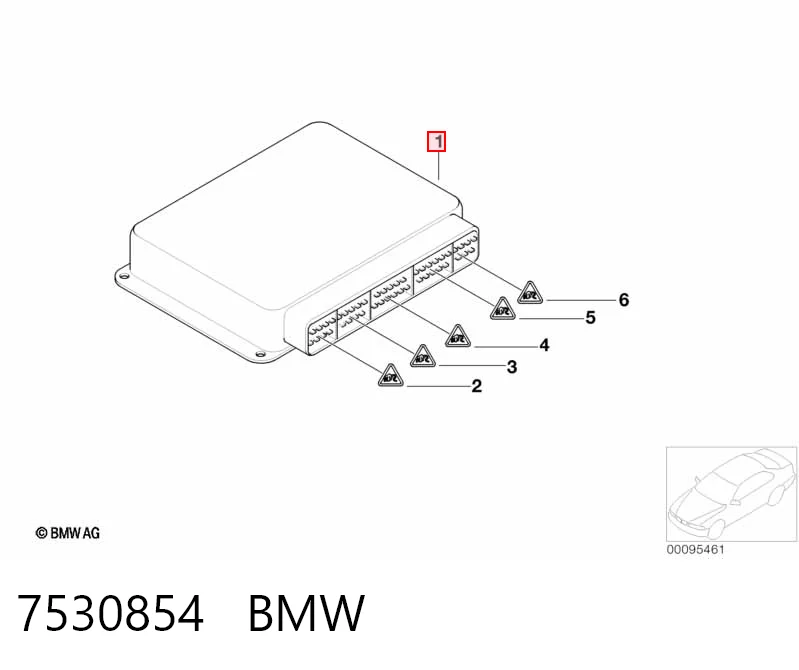7530854 BMW Módulo de direção (Centralina eletrônica) de motor