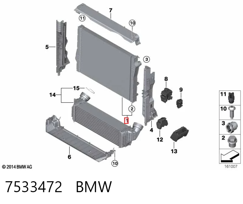 7533472 BMW Radiador de esfriamento de motor