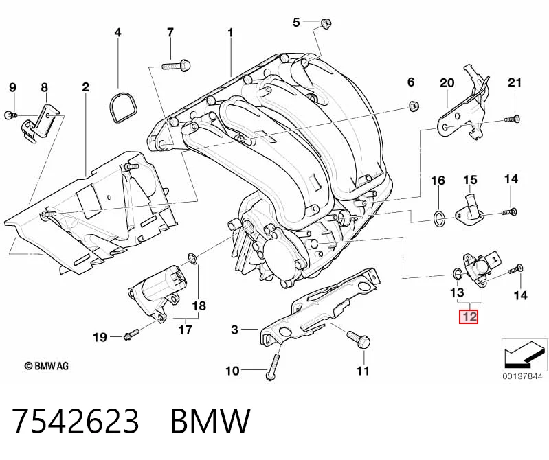 7542623 BMW Sensor de pressão no coletor de admissão, MAP