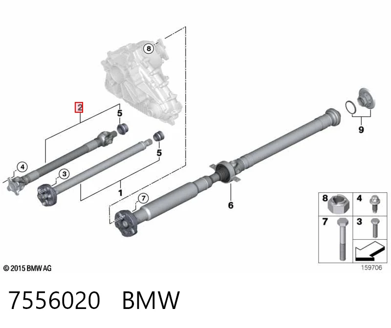 7556020 BMW Junta universal até o eixo dianteiro